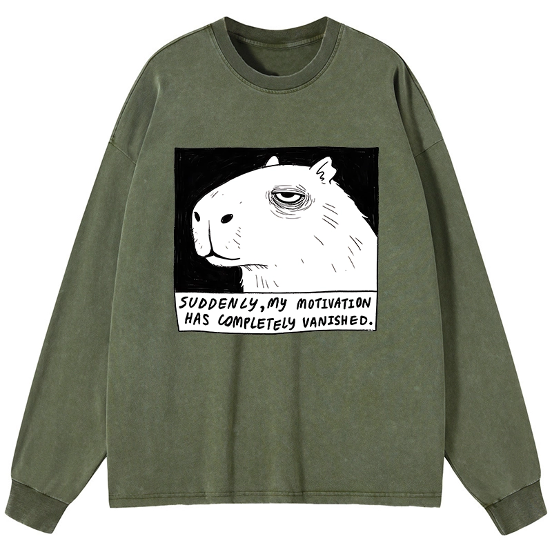 Tokyo-Tiger Power Has Completely Disappeared Washed Long Sleeve T-Shirt