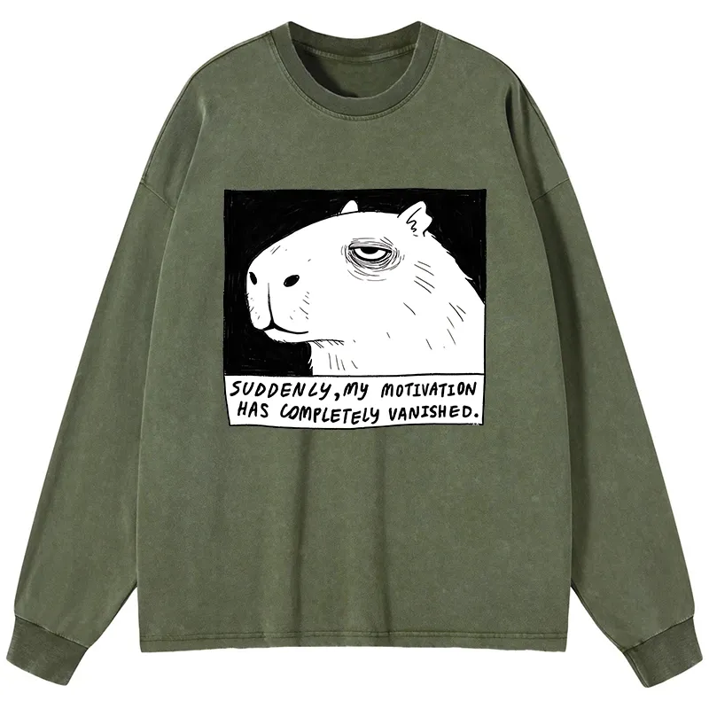 Tokyo-Tiger Power Has Completely Disappeared Washed Long Sleeve T-Shirt