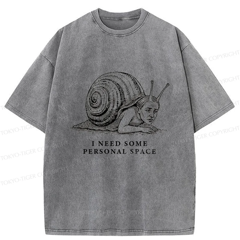 Tokyo-Tiger Snail Man Washed T-Shirt