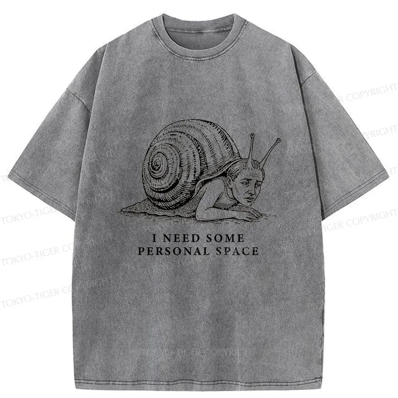 Tokyo-Tiger Snail Man Washed T-Shirt