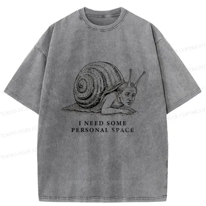 Tokyo-Tiger Snail Man Washed T-Shirt