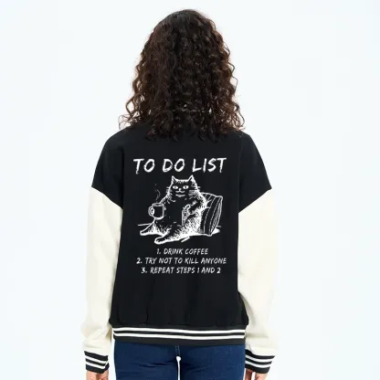 Tokyo-Tiger Cat's To-Do List Varsity Jacket
