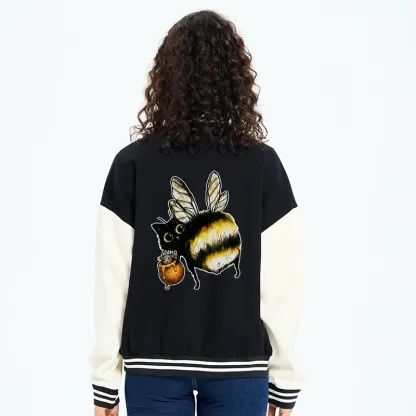 Tokyo-Tiger Cute Catbee Butt Varsity Jacket