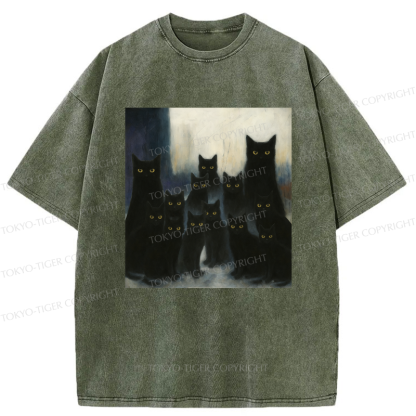 Tokyo-Tiger The Black Cat Watch Washed T-Shirt