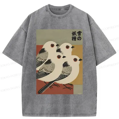 Tokyo-Tiger Aegithalos Caudatus Japonicus Washed T-Shirt