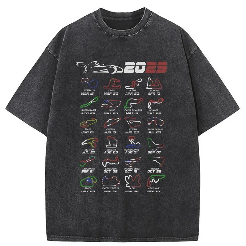 Tokyo-Tiger The 2025 Racing Map Washed T-Shirt