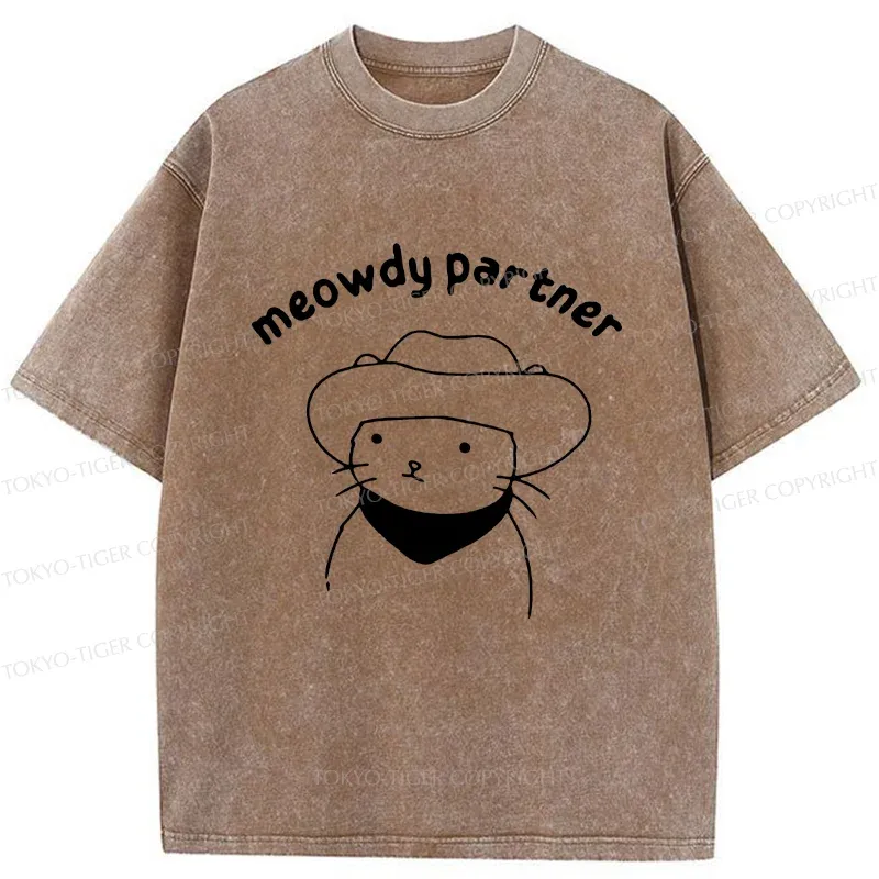 Tokyo-Tiger Cat Companion Washed T-Shirt