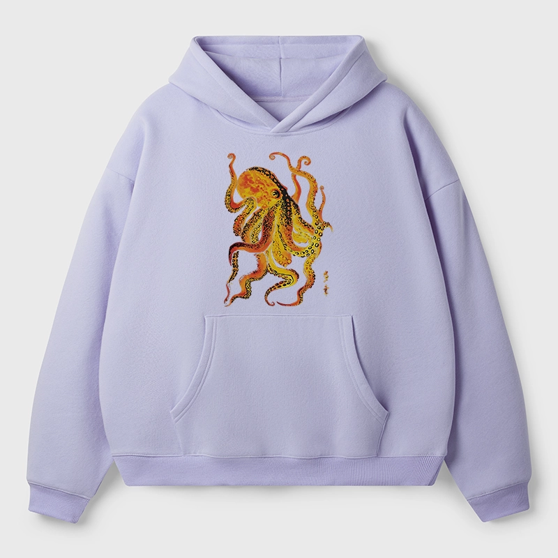 Tokyo-Tiger Deep Sea Gorgeous Octopus Aldult Fleece Hoodie