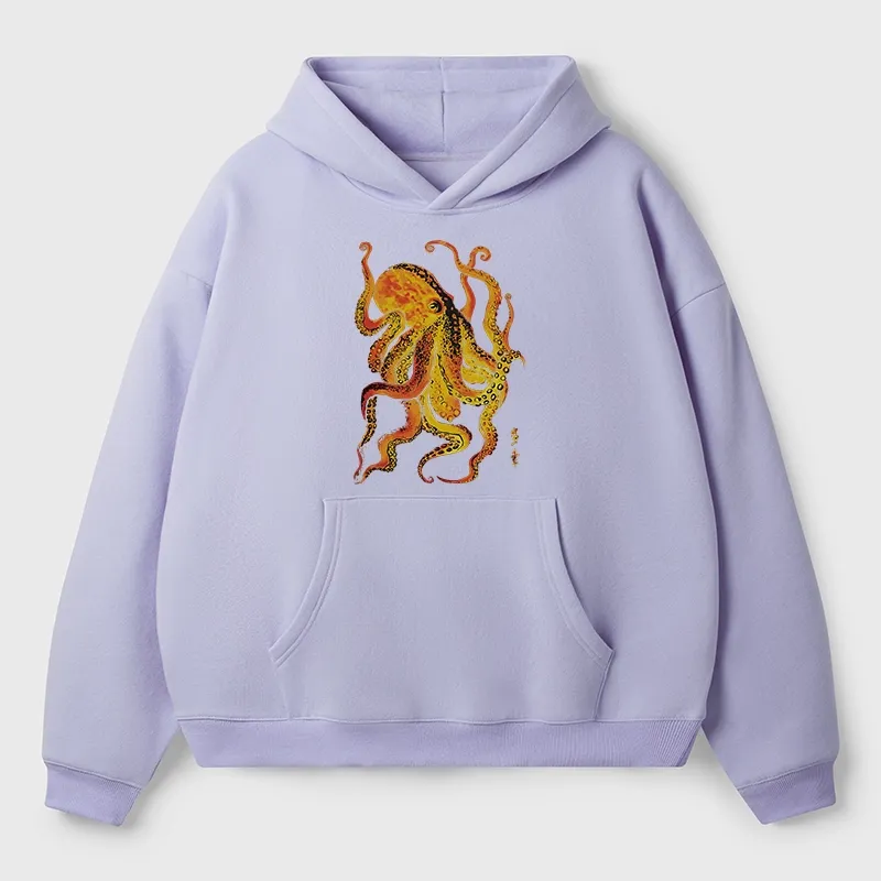 Tokyo-Tiger Deep Sea Gorgeous Octopus Aldult Fleece Hoodie