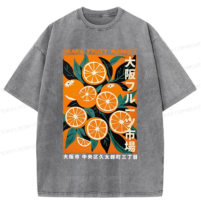 Tokyo-Tiger Osaka Orange Poster Washed T-Shirt