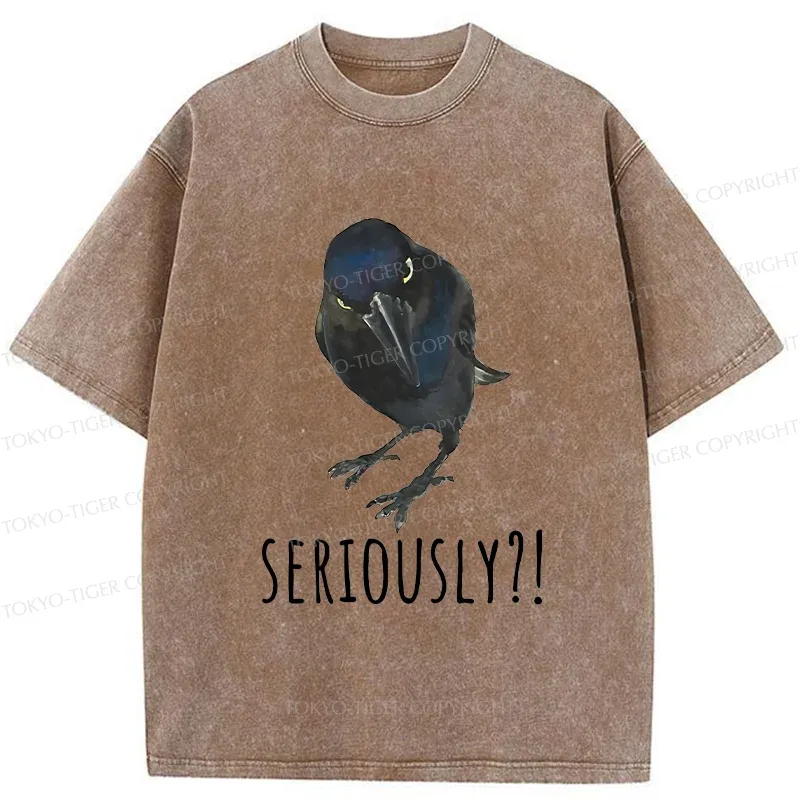 Tokyo-Tiger Raven's Question Washed T-Shirt