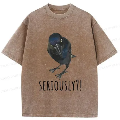 Tokyo-Tiger Raven's Question Washed T-Shirt