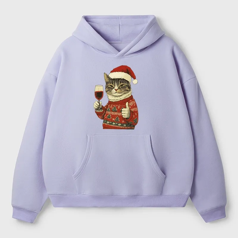 Tokyo-Tiger Christmas Cat Likes Aldult Fleece Hoodie