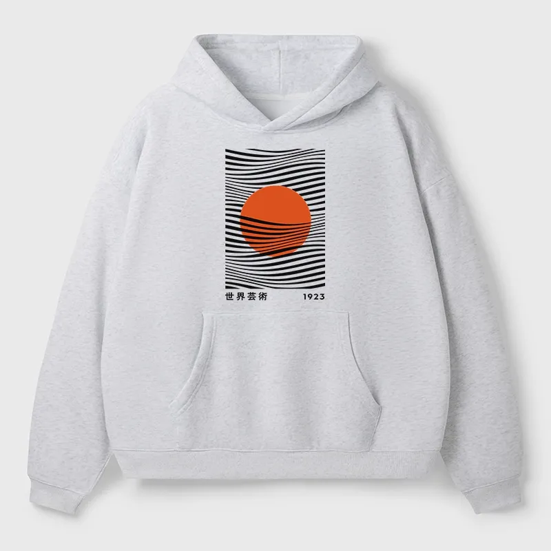 Tokyo-Tiger Minimalist Art Sun Aldult Fleece Hoodie