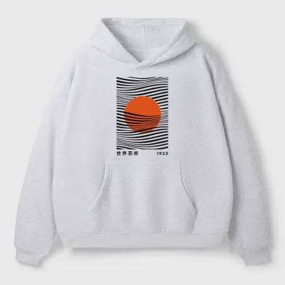 Tokyo-Tiger Minimalist Art Sun Aldult Fleece Hoodie