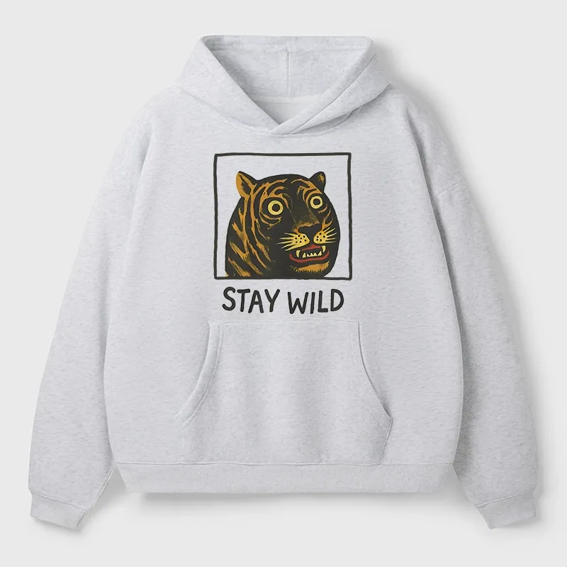 Tokyo-Tiger Silly And Cute Tiger Aldult Fleece Hoodie