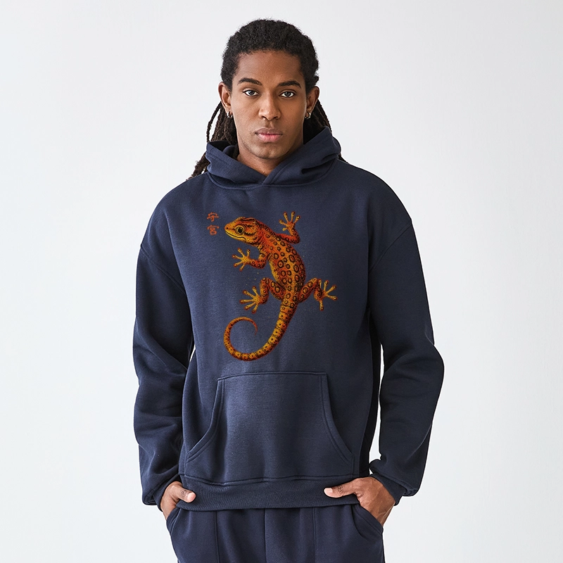 Tokyo-Tiger Retro Gecko Funny Aldult Fleece Hoodie