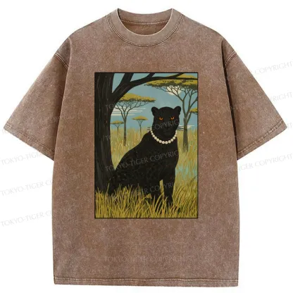 Tokyo-Tiger The Pearl Leopard Of The Savanna Washed T-Shirt