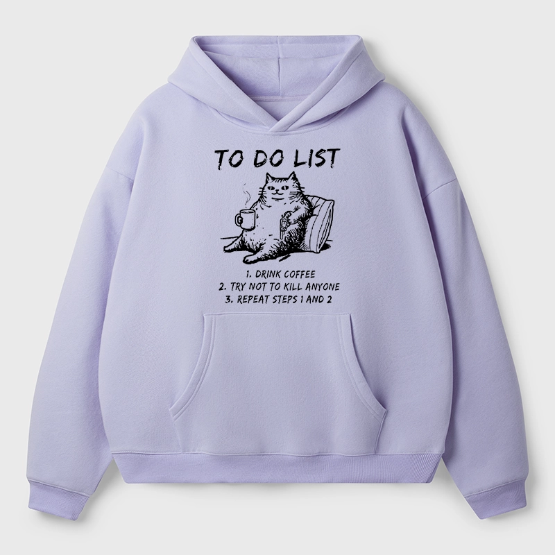 Tokyo-Tiger Cat's To-Do List Aldult Fleece Hoodie