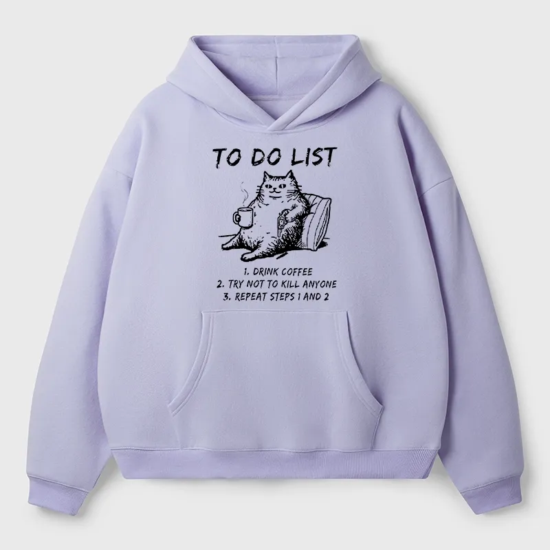 Tokyo-Tiger Cat's To-Do List Aldult Fleece Hoodie