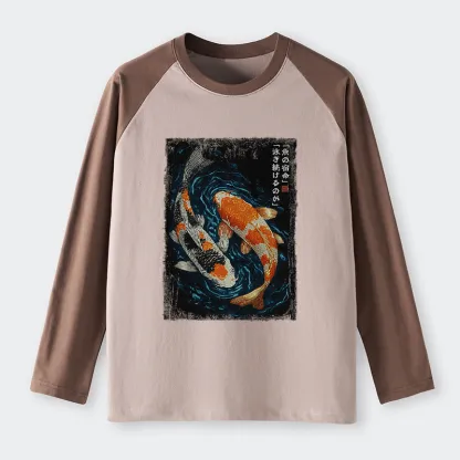 Tokyo-Tiger Eternal Currents: The Life Of A Fish Raglan Long Sleeve T-shirt