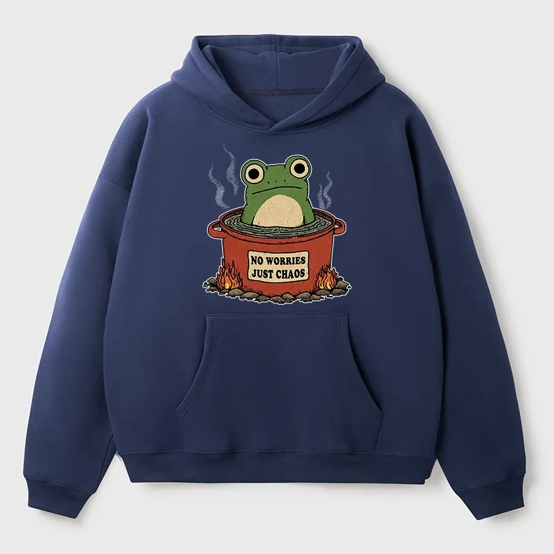 Tokyo-Tiger Frog：No Worries，Just Chaos Aldult Fleece Hoodie
