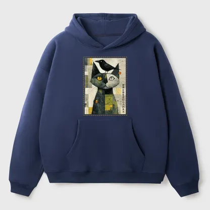 Tokyo-Tiger The Cat And The Crow Are Planning To Rule The World Aldult Fleece Hoodie