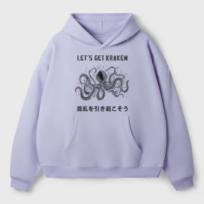 Tokyo-Tiger Funny Octopus：Let’s Get Kraken Aldult Fleece Hoodie