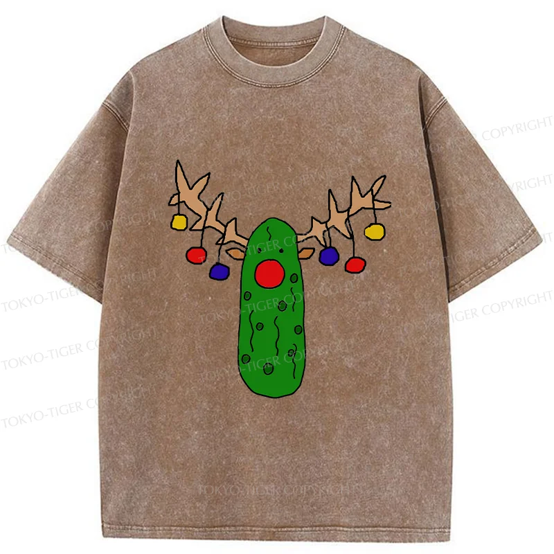 Tokyo-Tiger Christmas Of Pickles Washed T-Shirt