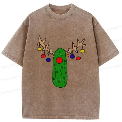 Tokyo-Tiger Christmas Of Pickles Washed T-Shirt