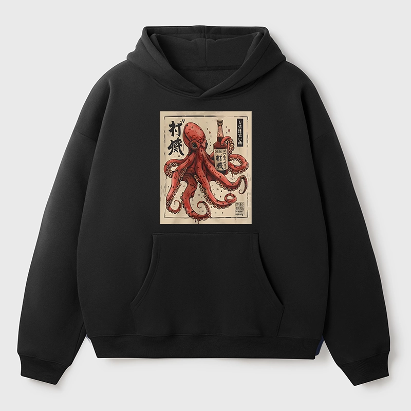 Tokyo-Tiger Osaka Saké Octopus Aldult Fleece Hoodie
