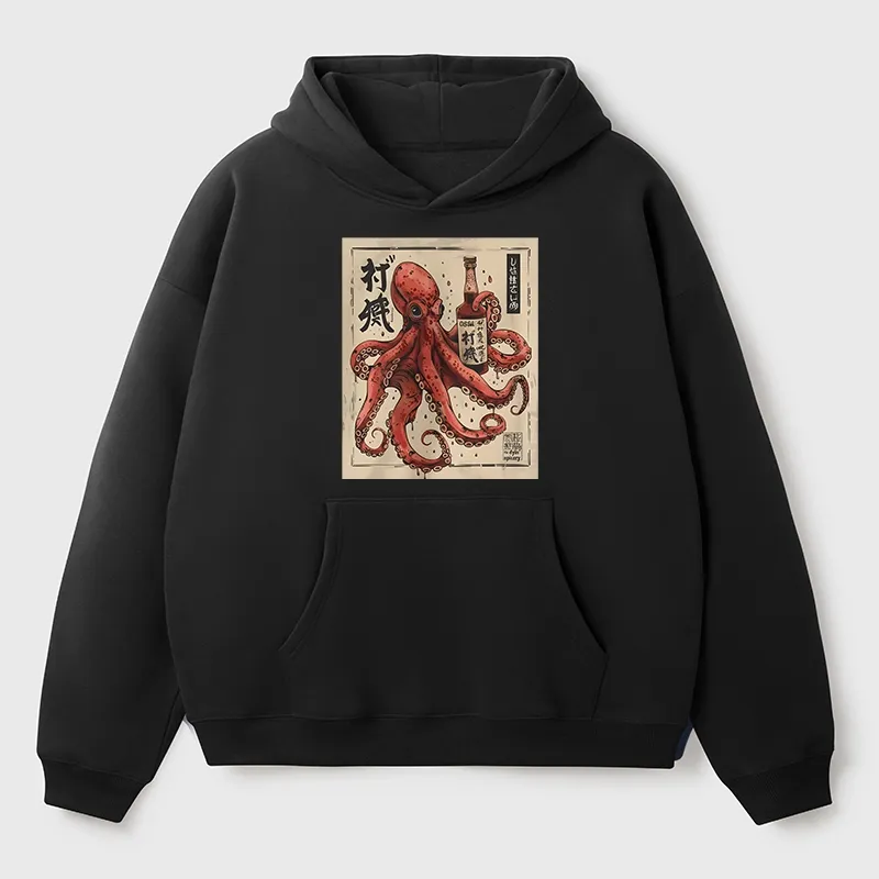 Tokyo-Tiger Osaka Saké Octopus Aldult Fleece Hoodie