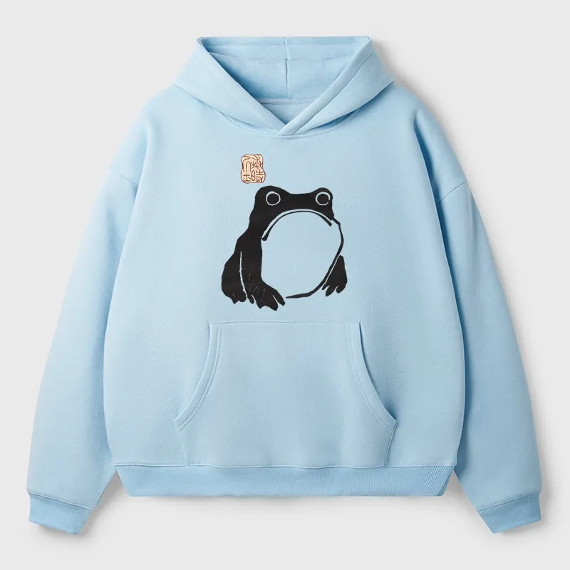 Tokyo-Tiger Matsumoto Hoji Woodblock Print Frog Aldult Fleece Hoodie