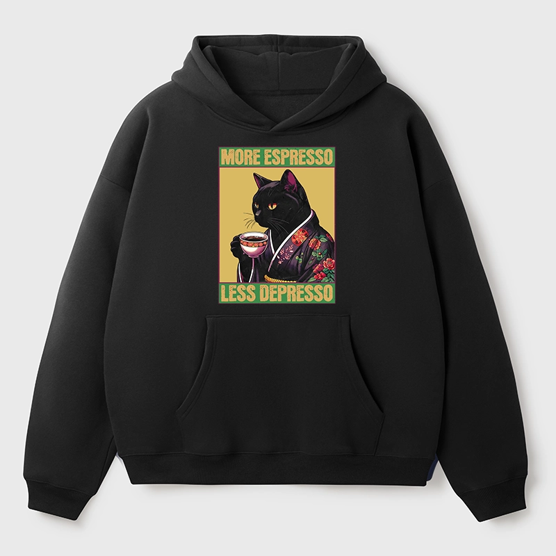 Tokyo-Tiger Up Caffeine Down Depression Aldult Fleece Hoodie