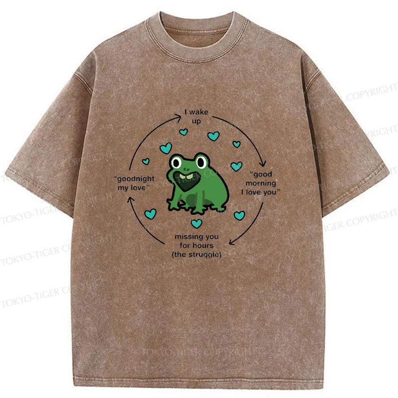 Tokyo-Tiger A Frog Deeply In Love Washed T-Shirt