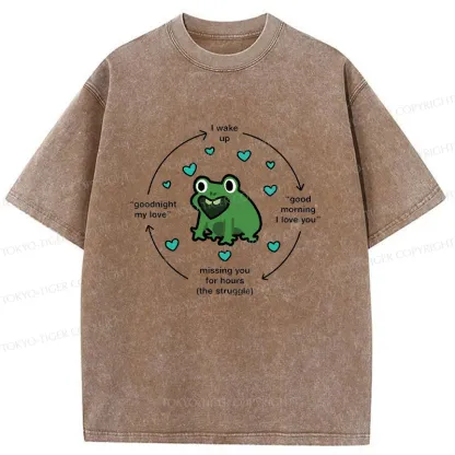 Tokyo-Tiger A Frog Deeply In Love Washed T-Shirt