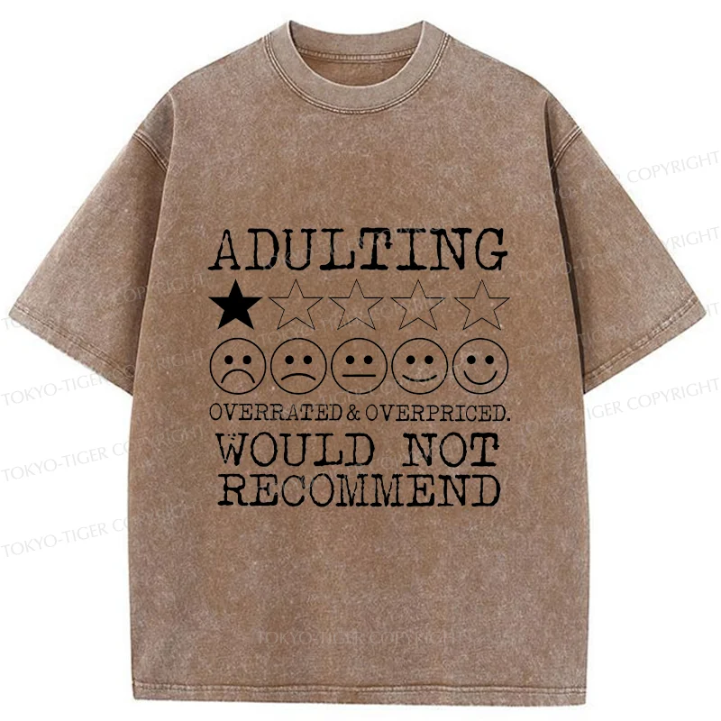 Tokyo-Tiger Not Recommended For Adults Washed T-Shirt