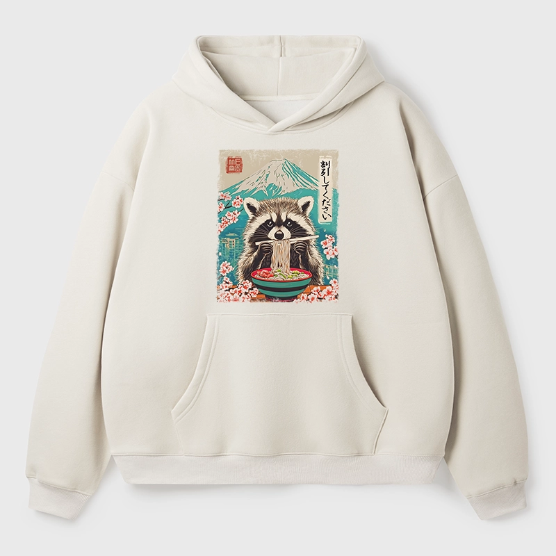 Tokyo-Tiger Please Give Raccoon A Discount Aldult Fleece Hoodie