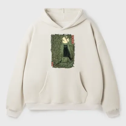 Tokyo-Tiger Black Cat In The Bamboo Forest Aldult Fleece Hoodie