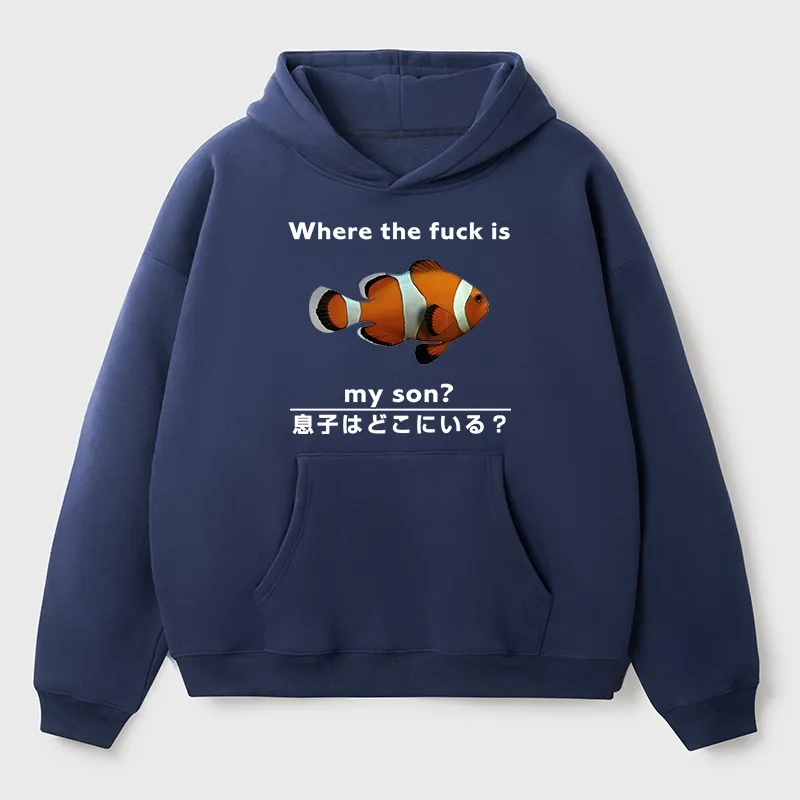 Tokyo-Tiger Fish Looking For Son Aldult Fleece Hoodie