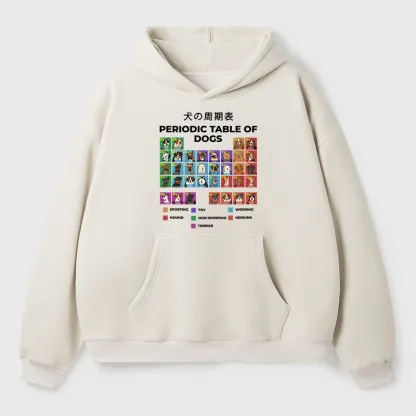 Tokyo-Tiger Periodic Table Of Dogs Aldult Fleece Hoodie