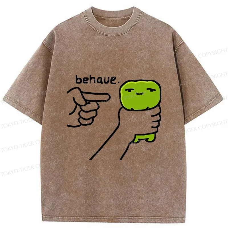 Tokyo-Tiger Squeezing Frog Washed T-Shirt