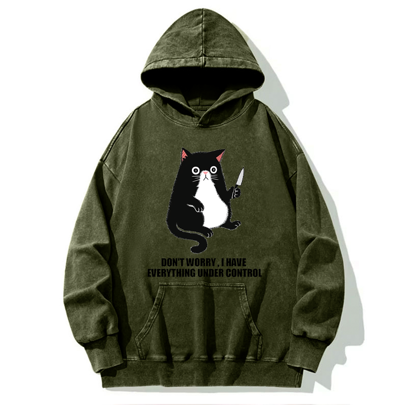 Tokyo-Tiger Cat Said Don't Worry Washed Hoodie