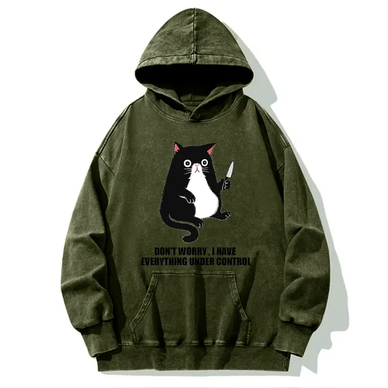 Tokyo-Tiger Cat Said Don't Worry Washed Hoodie