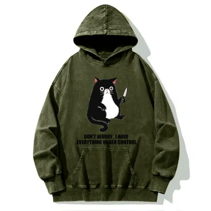 Tokyo-Tiger Cat Said Don't Worry Washed Hoodie