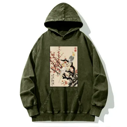 Tokyo-Tiger Whispers of Silent Blossoms Washed Hoodie