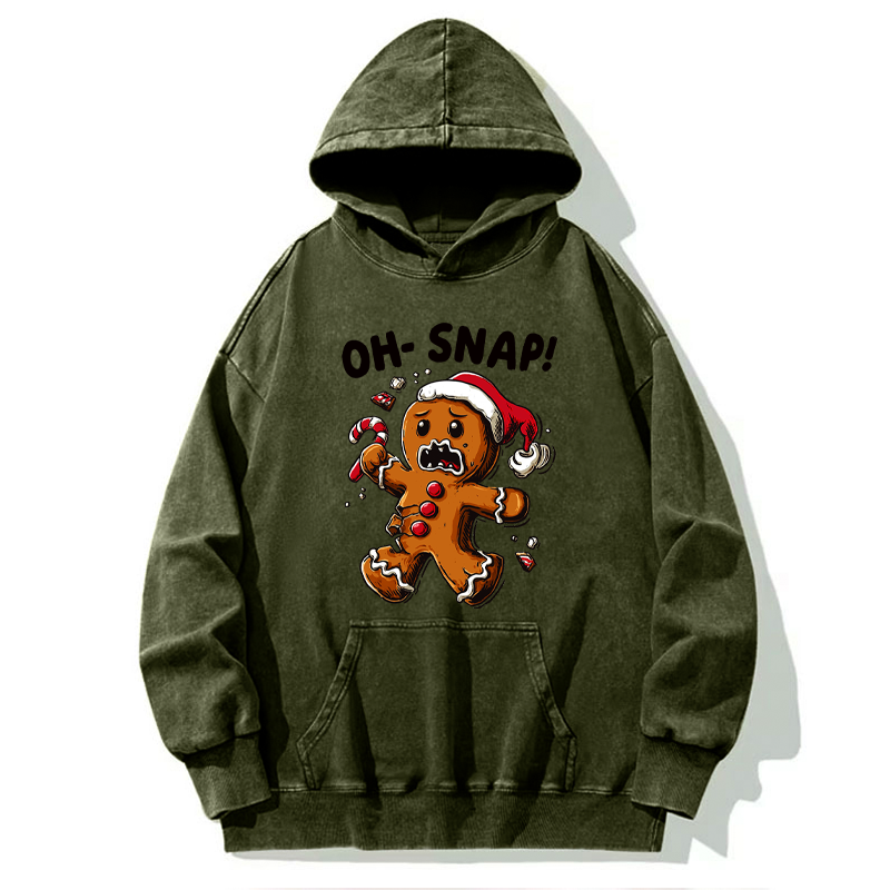 Tokyo-Tiger Oh Snap The Gingerbread Man's Christmas Chaos Washed Hoodie