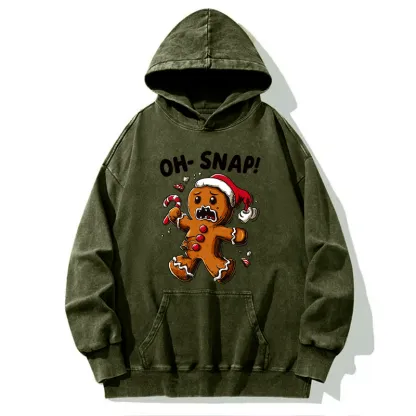 Tokyo-Tiger Oh Snap The Gingerbread Man's Christmas Chaos Washed Hoodie