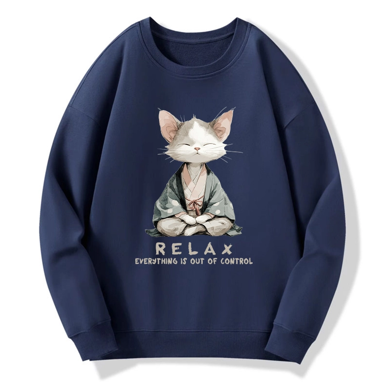 Tokyo-Tiger Zen Cat Relaxation，Everything's Out Of Control Classic Sweatshirt