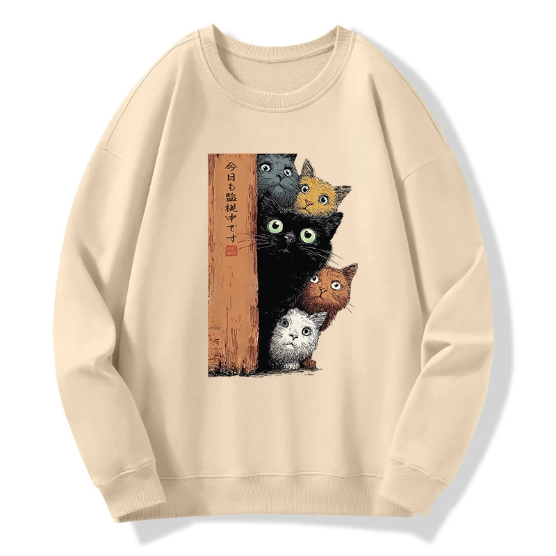 Tokyo-Tiger Five Cats Are Watching You Classic Sweatshirt
